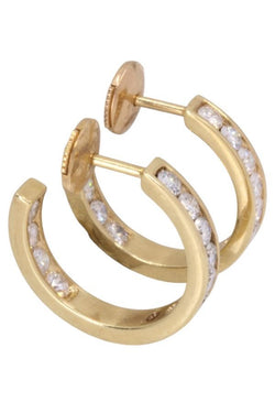 Boucles d'oreilles Créoles en or jaune et diamants - Castafiore