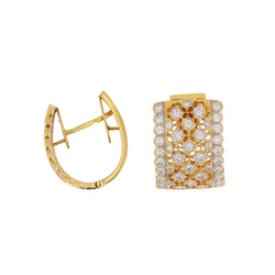 Boucles d'oreilles Créoles en or jaune et diamants - Castafiore