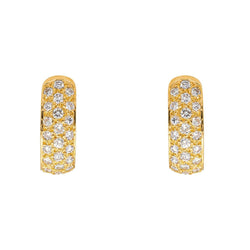 Boucles d'oreilles Créoles en or jaune et diamants - Castafiore