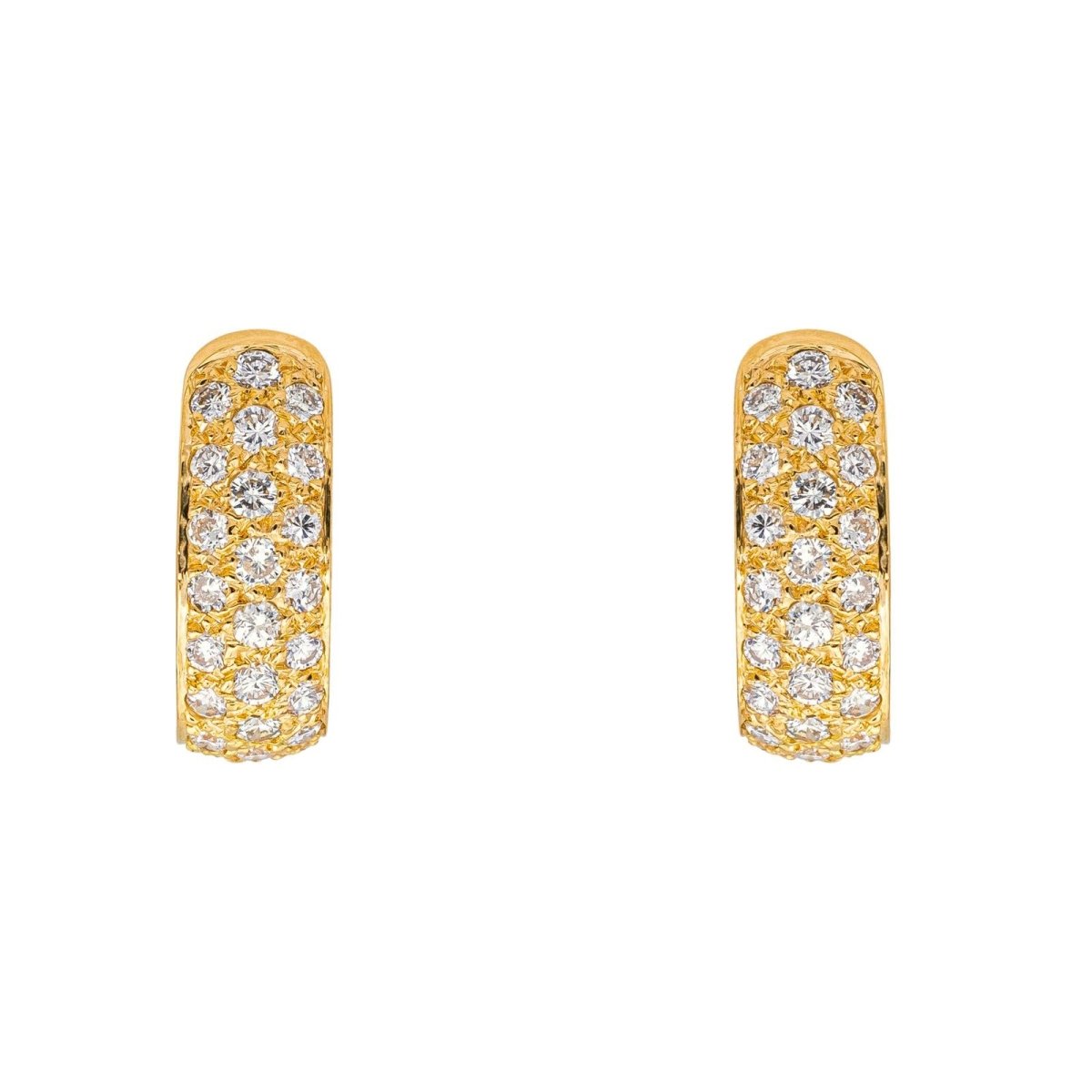 Boucles d'oreilles Créoles en or jaune et diamants - Castafiore