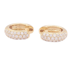 Boucles d'oreilles créoles en or jaune et diamants - Castafiore