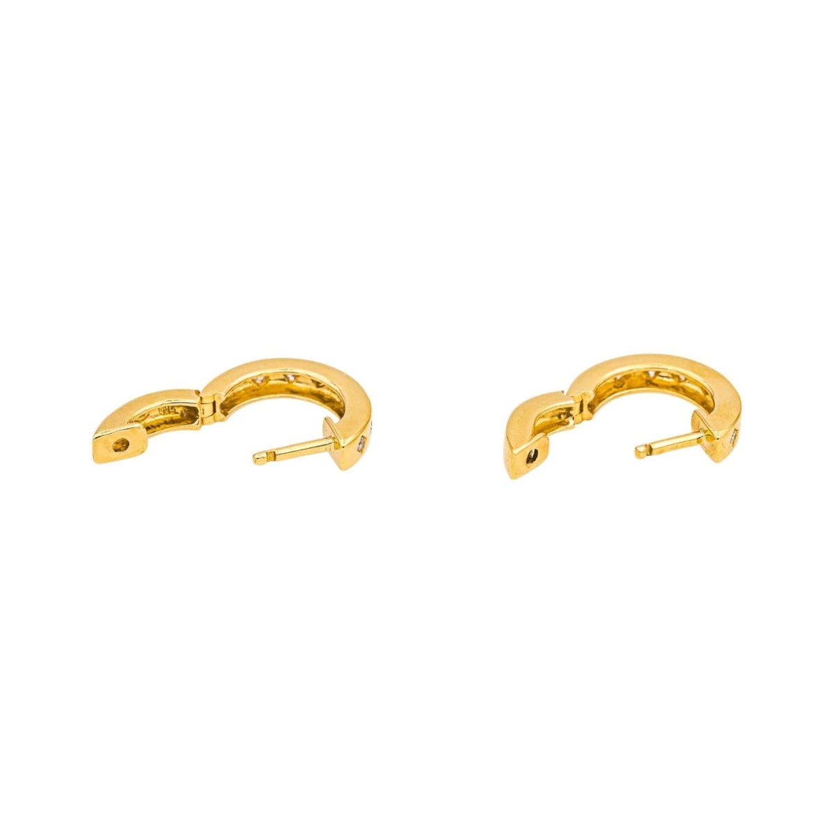 Boucles d'oreilles Créoles en or jaune et diamants - Castafiore