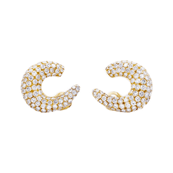 Boucles d'oreilles Créoles en or jaune et diamants - Castafiore