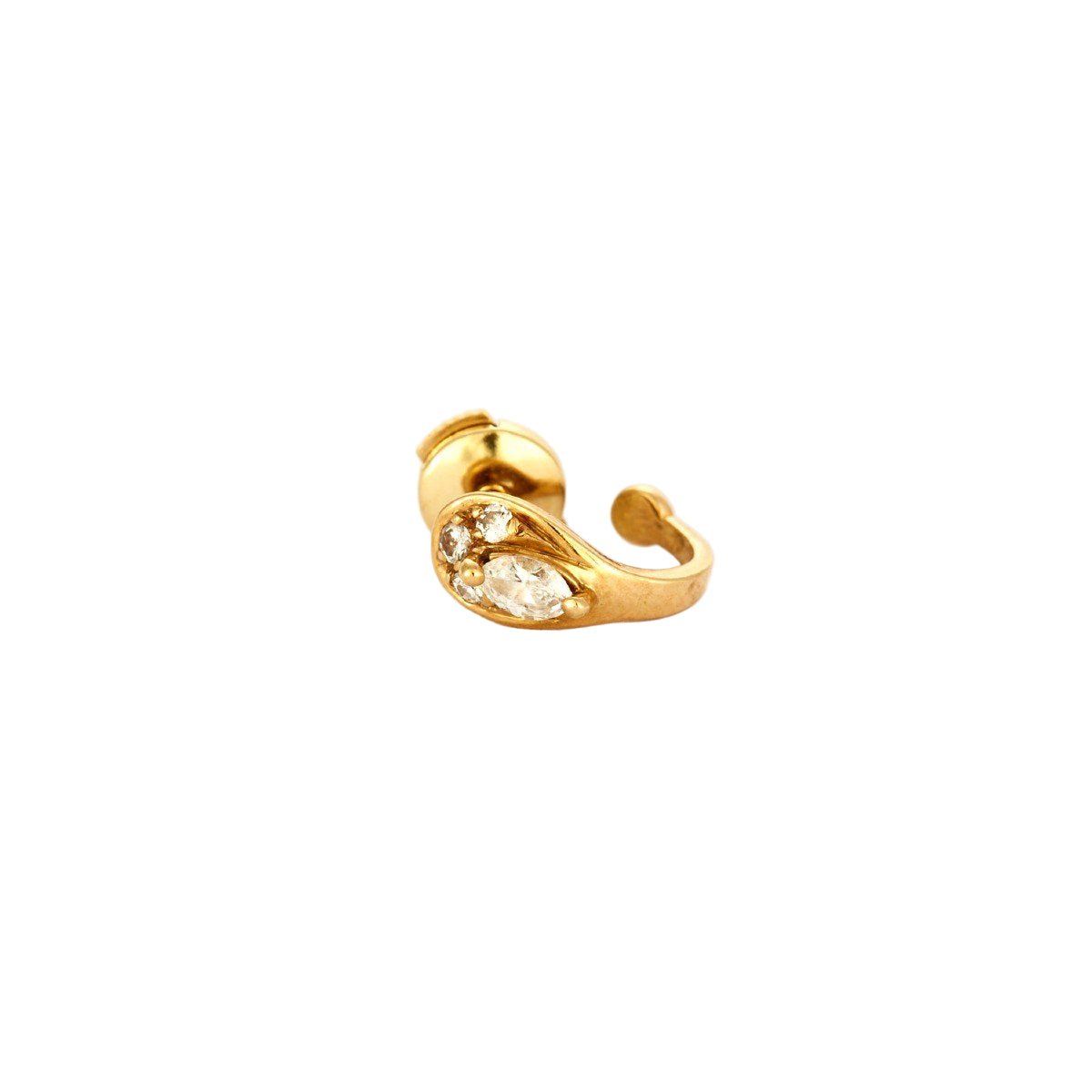 Boucles d'oreilles Créoles en or jaune et diamants - Castafiore