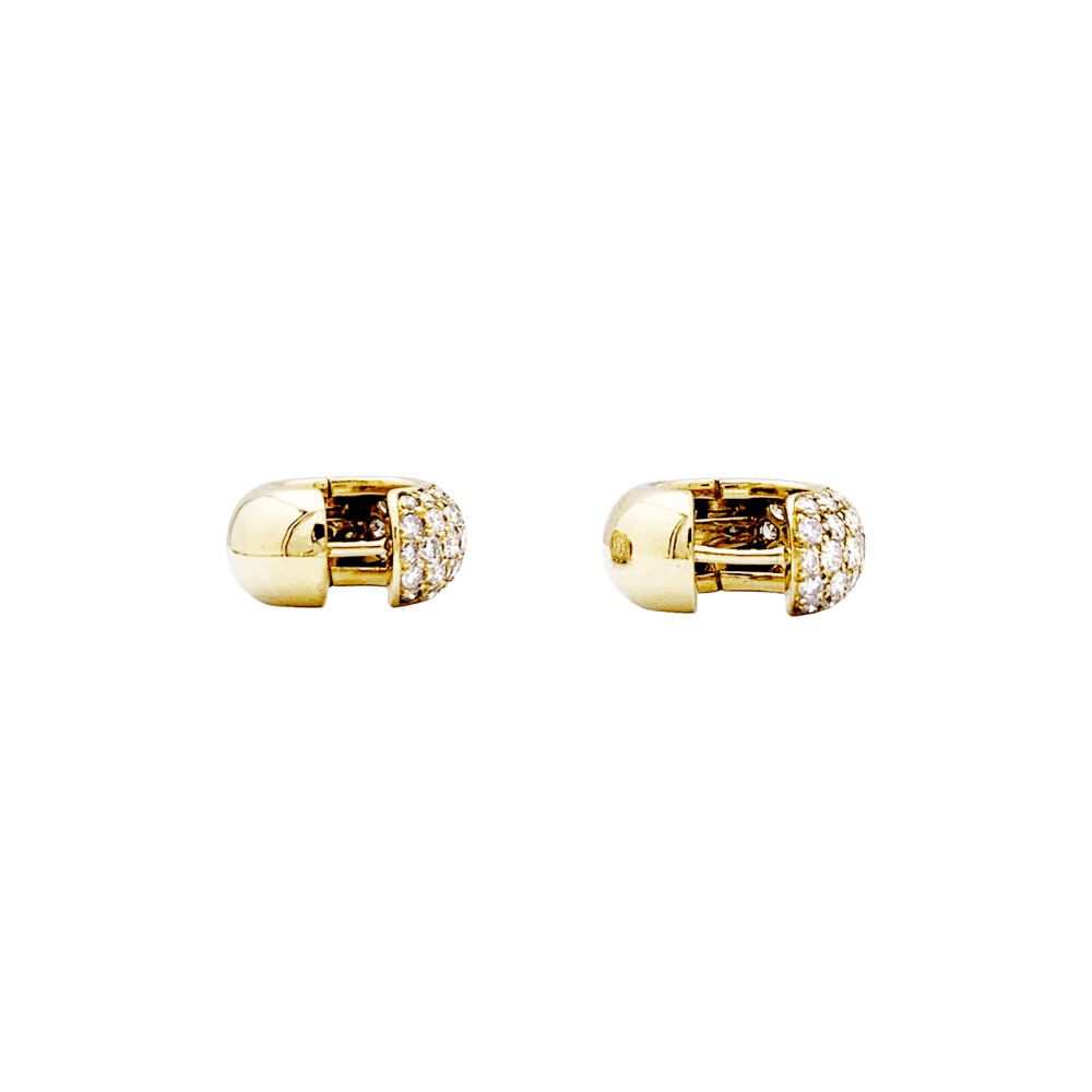 Boucles d'oreilles Créoles en or jaune et diamants - Castafiore
