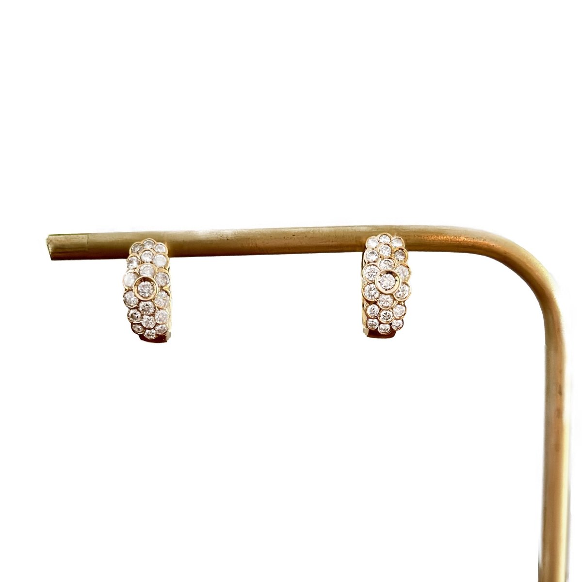 Boucles d'oreilles Créoles en or jaune et diamants - Castafiore