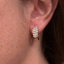 Boucles d'oreilles Créoles en or jaune et diamants - Castafiore