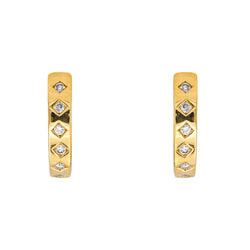Boucles d'oreilles Créoles en or jaune et diamants - Castafiore