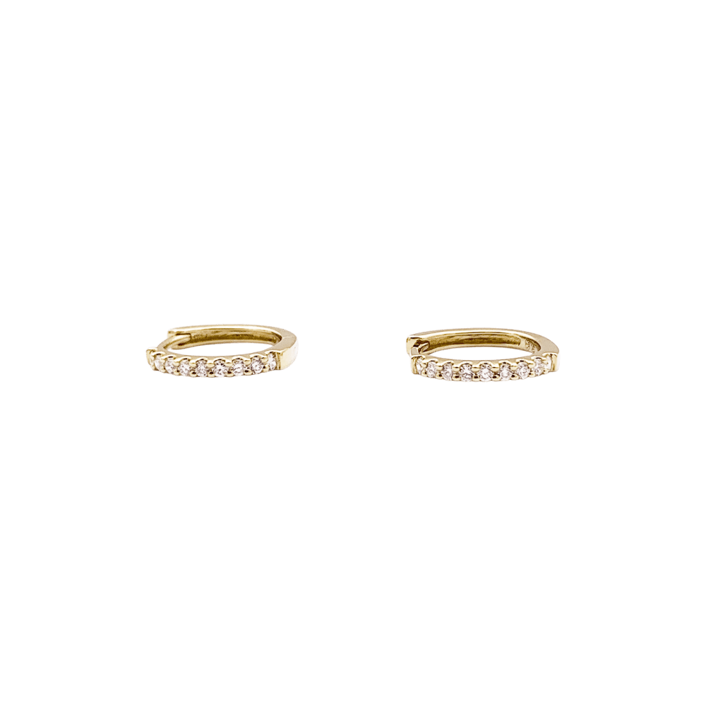 Boucles d'oreilles CREOLES en or jaune et diamants - Castafiore