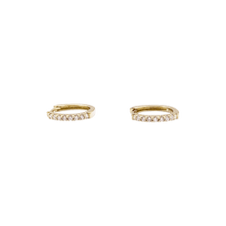 Boucles d'oreilles CREOLES en or jaune et diamants - Castafiore