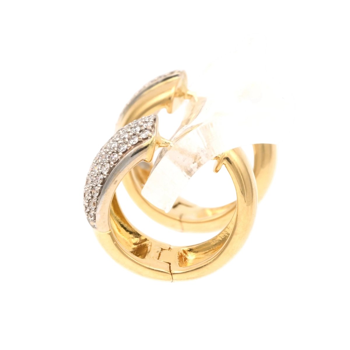 Boucles d'oreilles Créoles en or jaune et diamants - Castafiore
