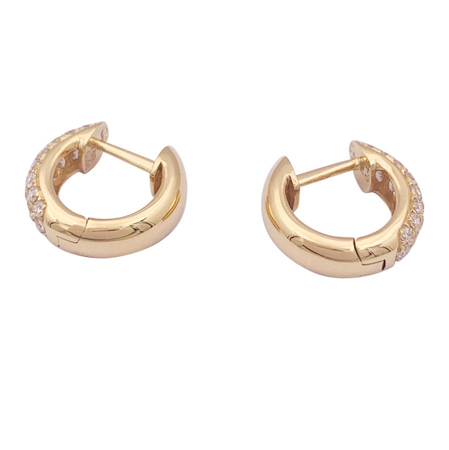 Boucles d'oreilles créoles en or jaune et diamants - Castafiore