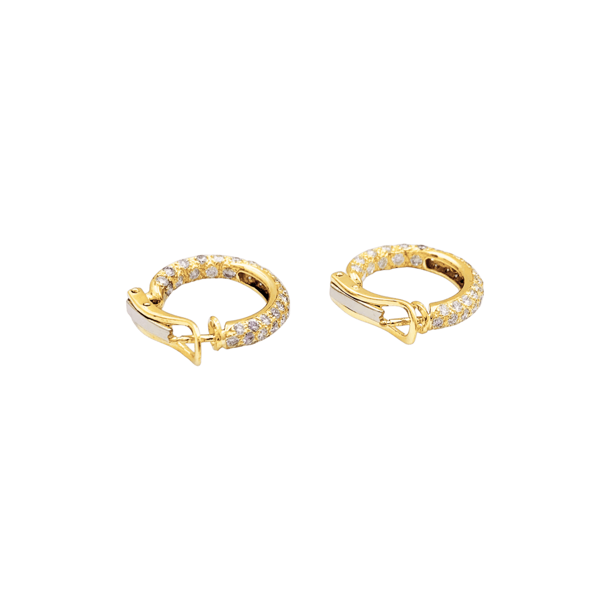 Boucles d'oreilles Créoles en or jaune et diamants - Castafiore
