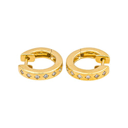 Boucles d'oreilles Créoles en or jaune et diamants - Castafiore