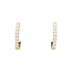 Boucles d'oreilles Créoles en or jaune et diamants - Castafiore