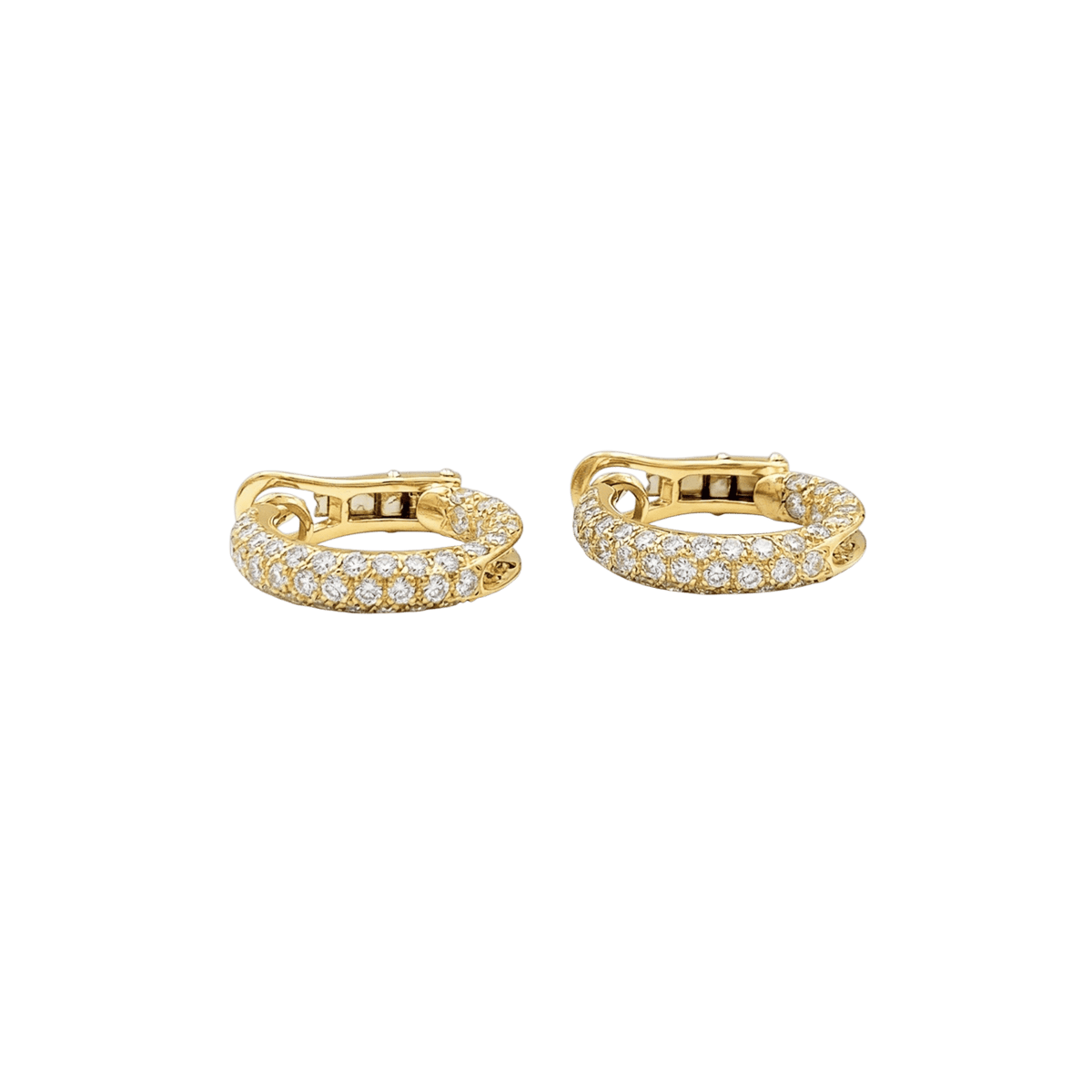 Boucles d'oreilles Créoles en or jaune et diamants - Castafiore