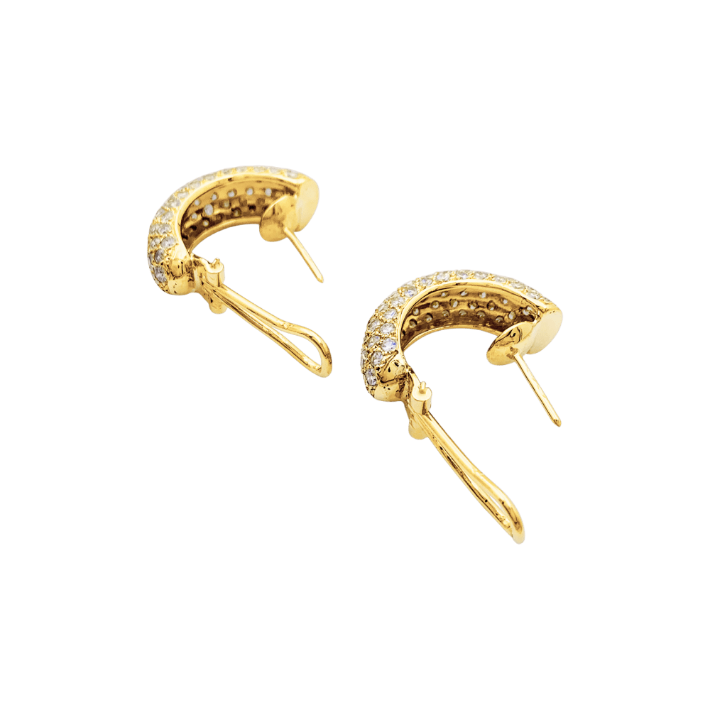 Boucles d'oreilles Créoles en or jaune et diamants - Castafiore