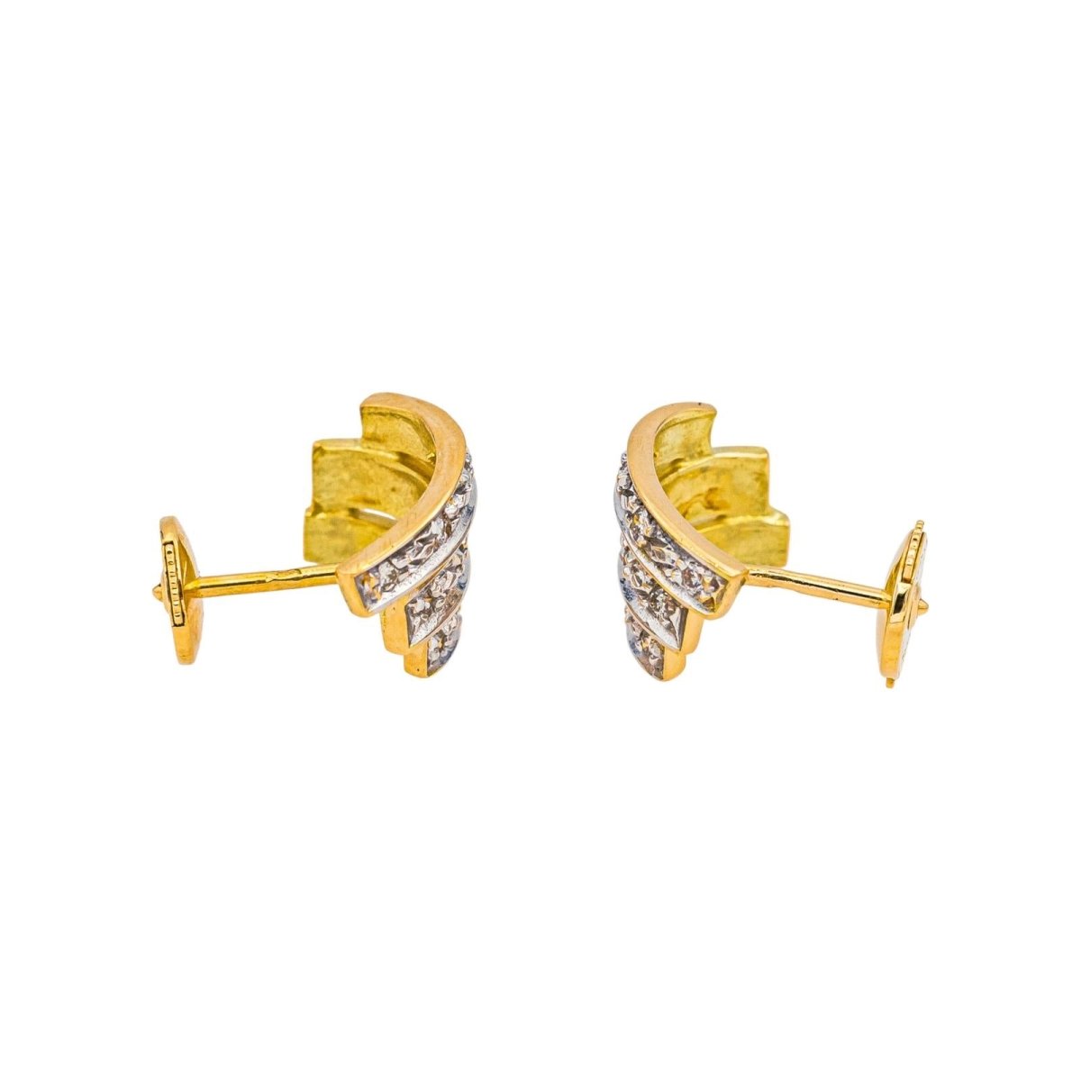 Boucles d'oreilles Créoles en or jaune et diamants - Castafiore
