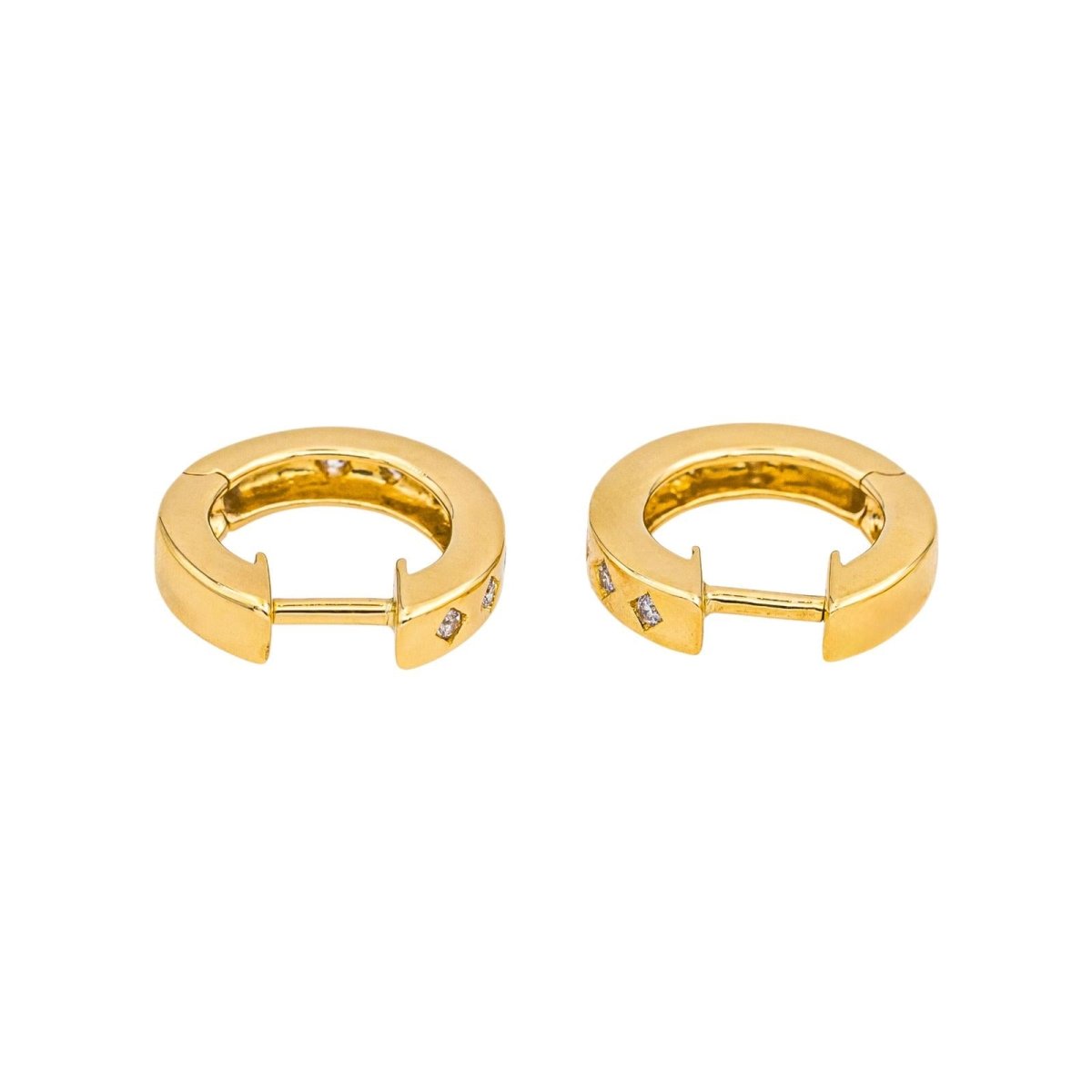 Boucles d'oreilles Créoles en or jaune et diamants - Castafiore