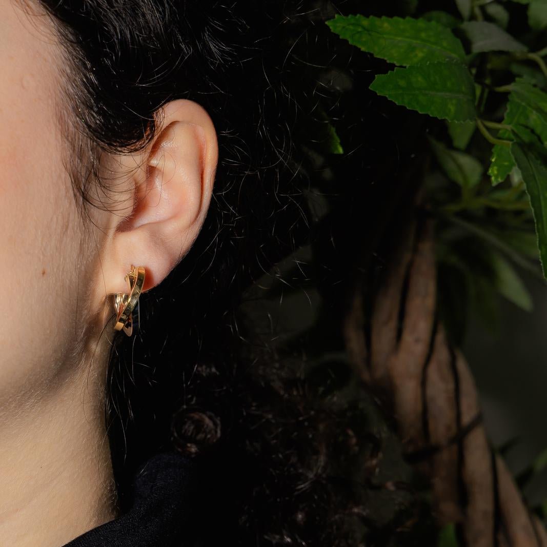 Boucles d'oreilles Créoles en or jaune et or blanc - Castafiore