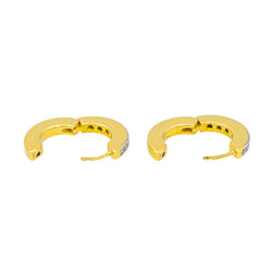 Boucles d'oreilles Créoles en or jaune, or blanc et diamants - Castafiore
