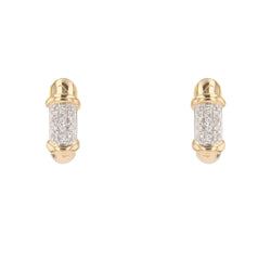 Boucles d'oreilles Créoles en or jaune, or blanc et diamants - Castafiore