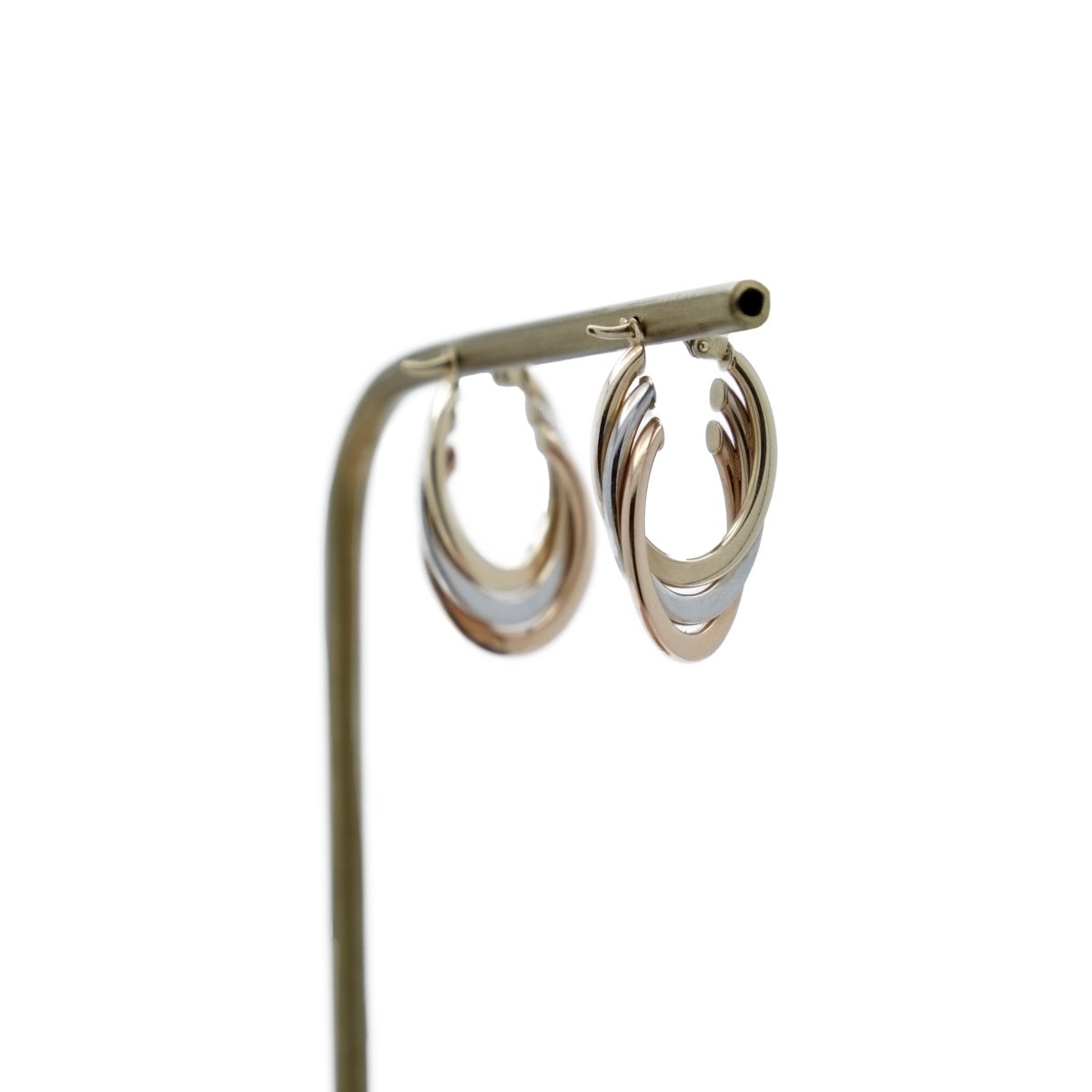 Boucles d'oreilles créoles en or jaune, or blanc, or rose - Castafiore