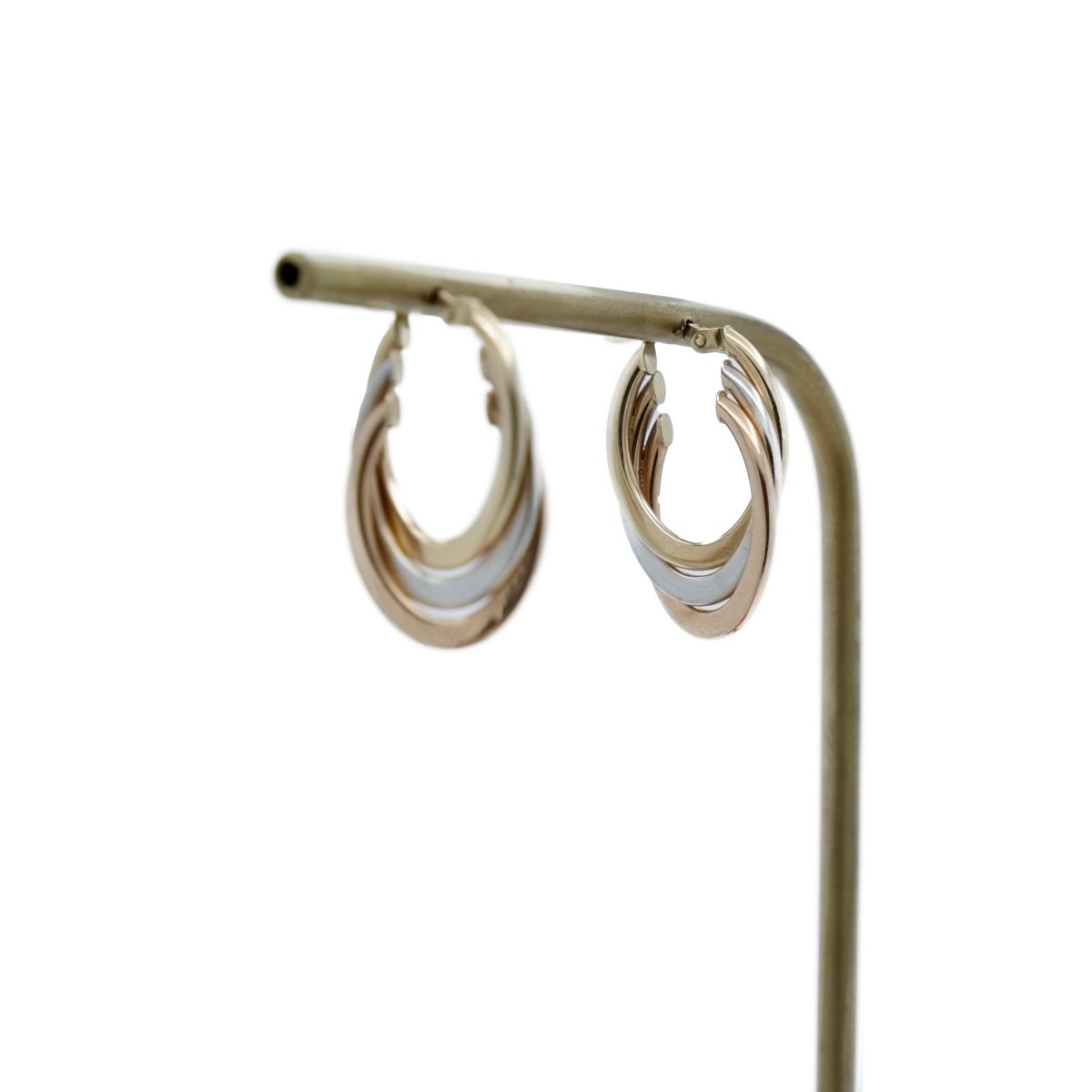 Boucles d'oreilles créoles en or jaune, or blanc, or rose - Castafiore