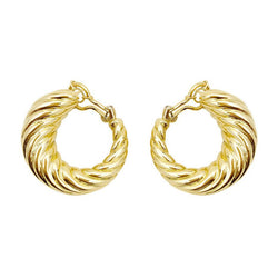 Boucles d'oreilles Créoles en or jaune torsadé - Castafiore