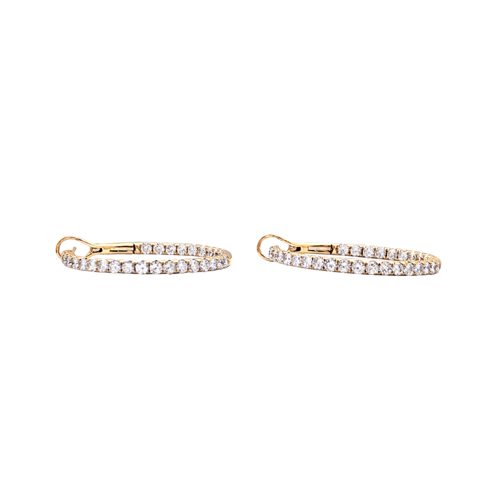 Boucles d'oreilles Créoles en or rose et diamants - Castafiore