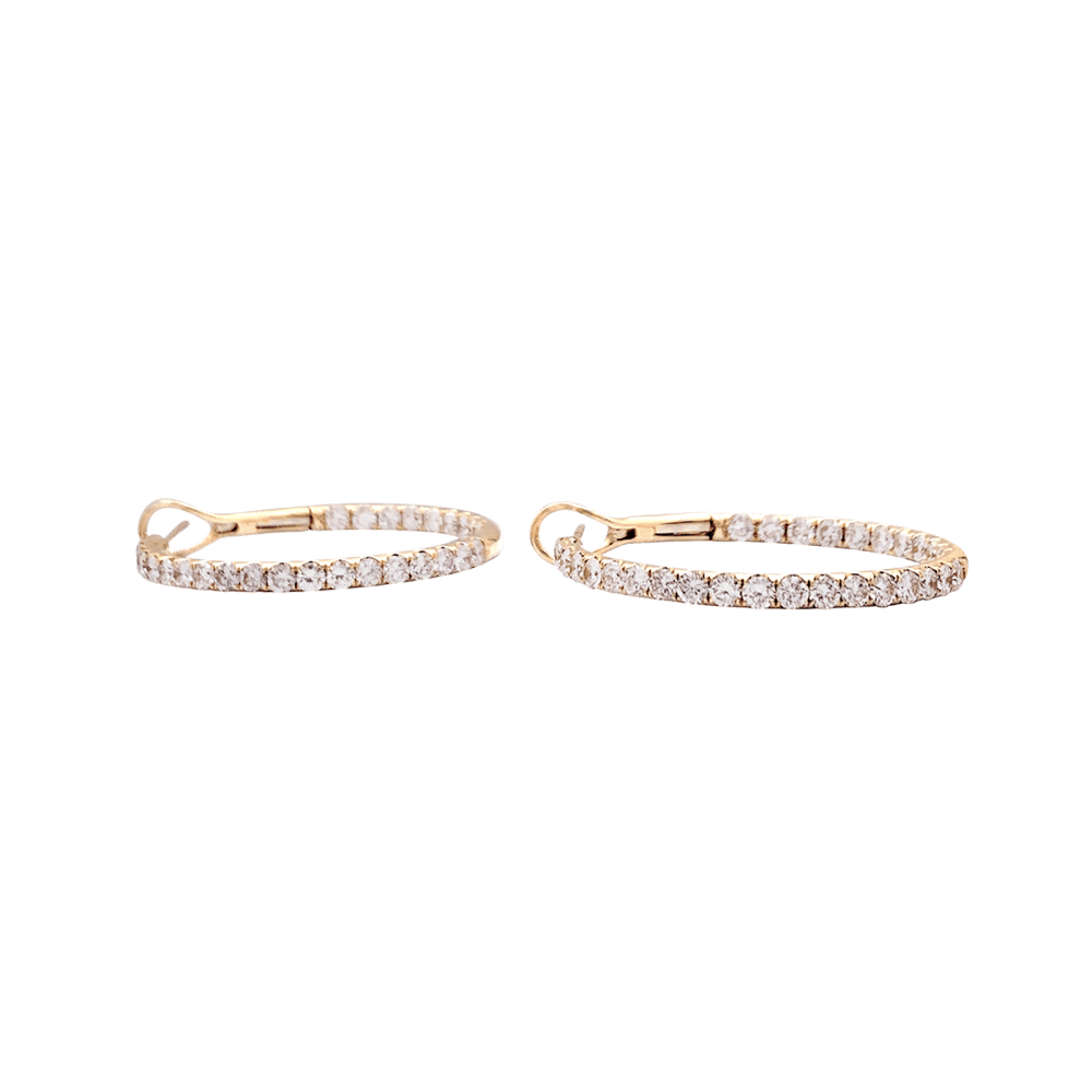 Boucles d'oreilles Créoles en or rose et diamants - Castafiore