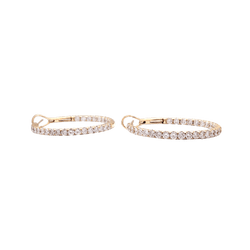 Boucles d'oreilles Créoles en or rose et diamants - Castafiore