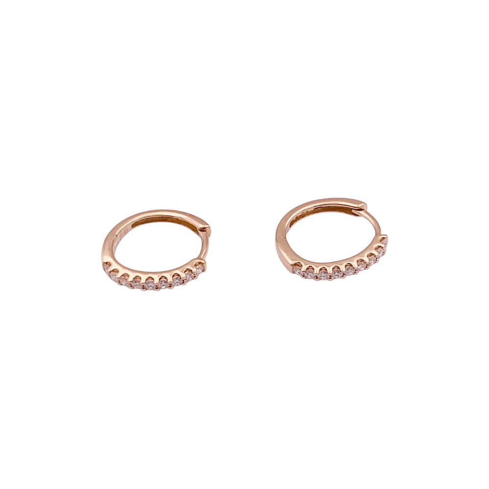Boucles d'oreilles Créoles en or rose et diamants - Castafiore