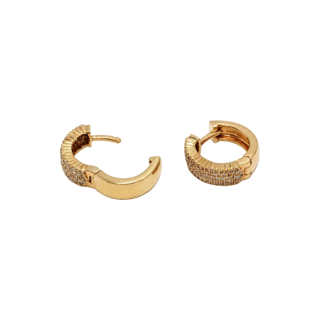 Boucles d'oreilles Créoles en or rose et diamants - Castafiore