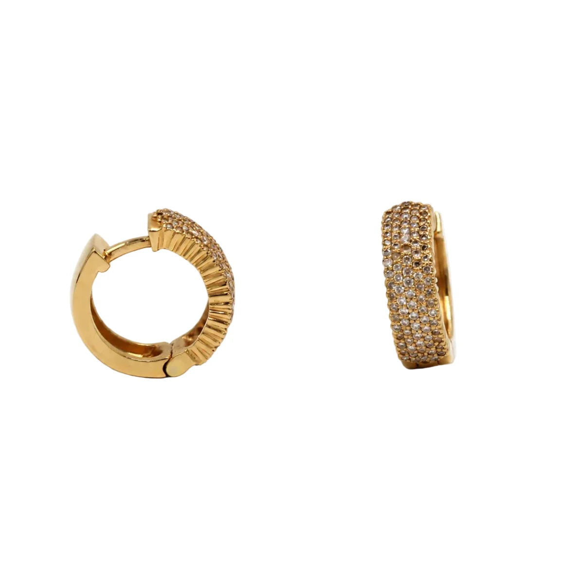Boucles d'oreilles Créoles en or rose et diamants - Castafiore