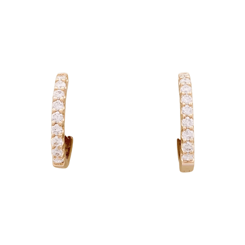 Boucles d'oreilles Créoles en or rose et diamants - Castafiore