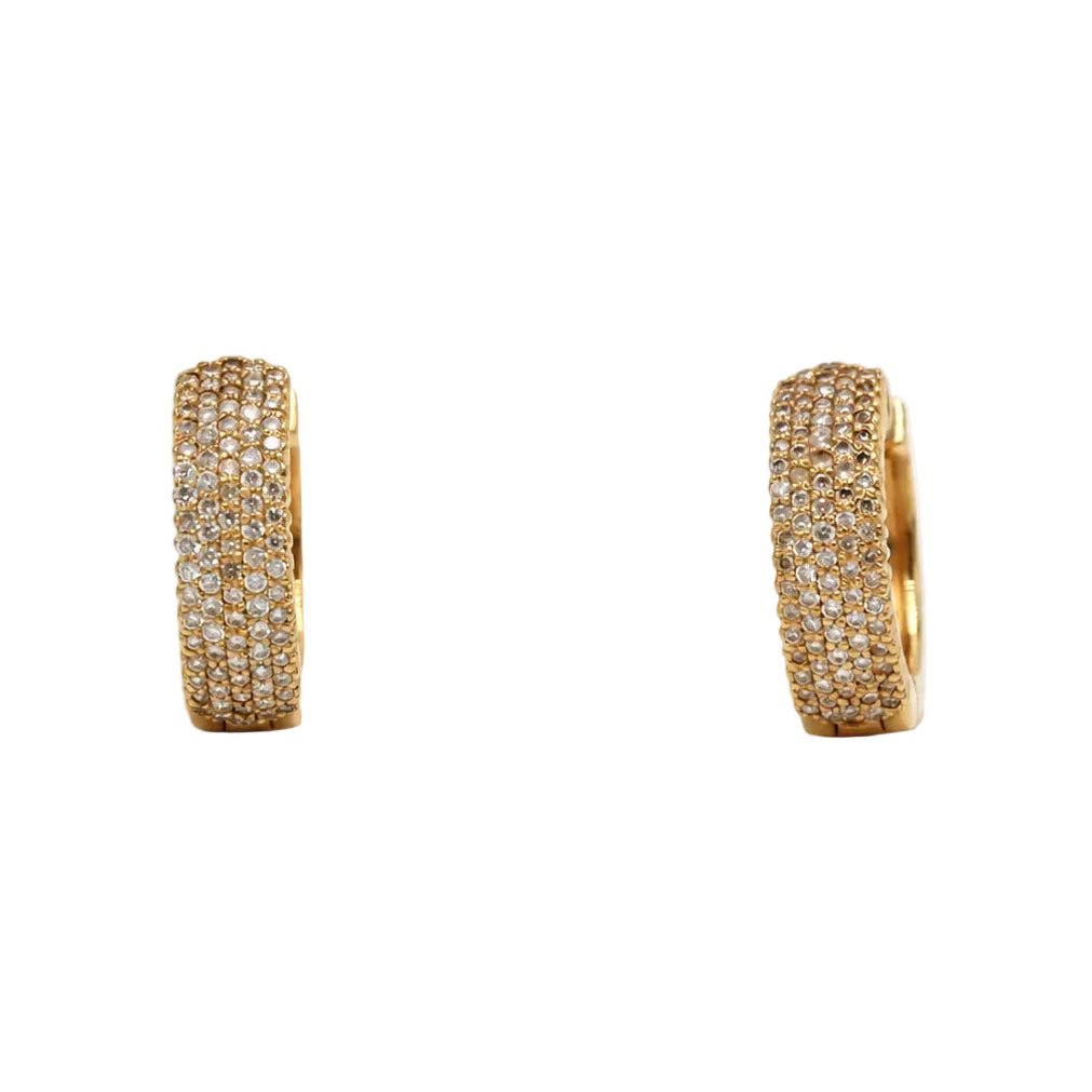 Boucles d'oreilles Créoles en or rose et diamants - Castafiore