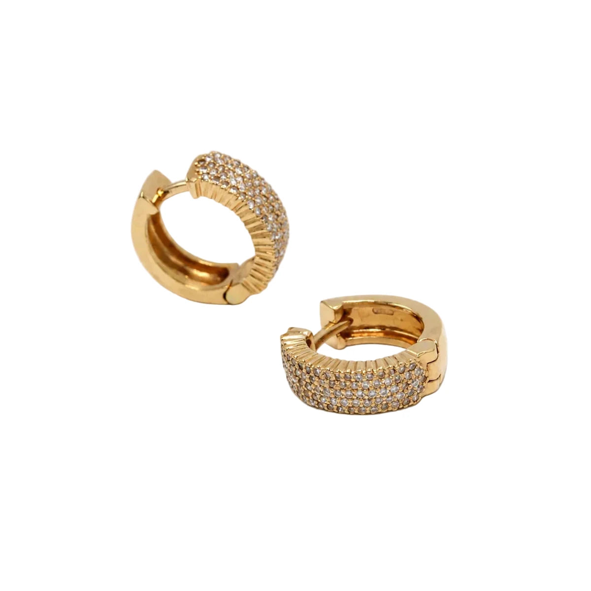 Boucles d'oreilles Créoles en or rose et diamants - Castafiore