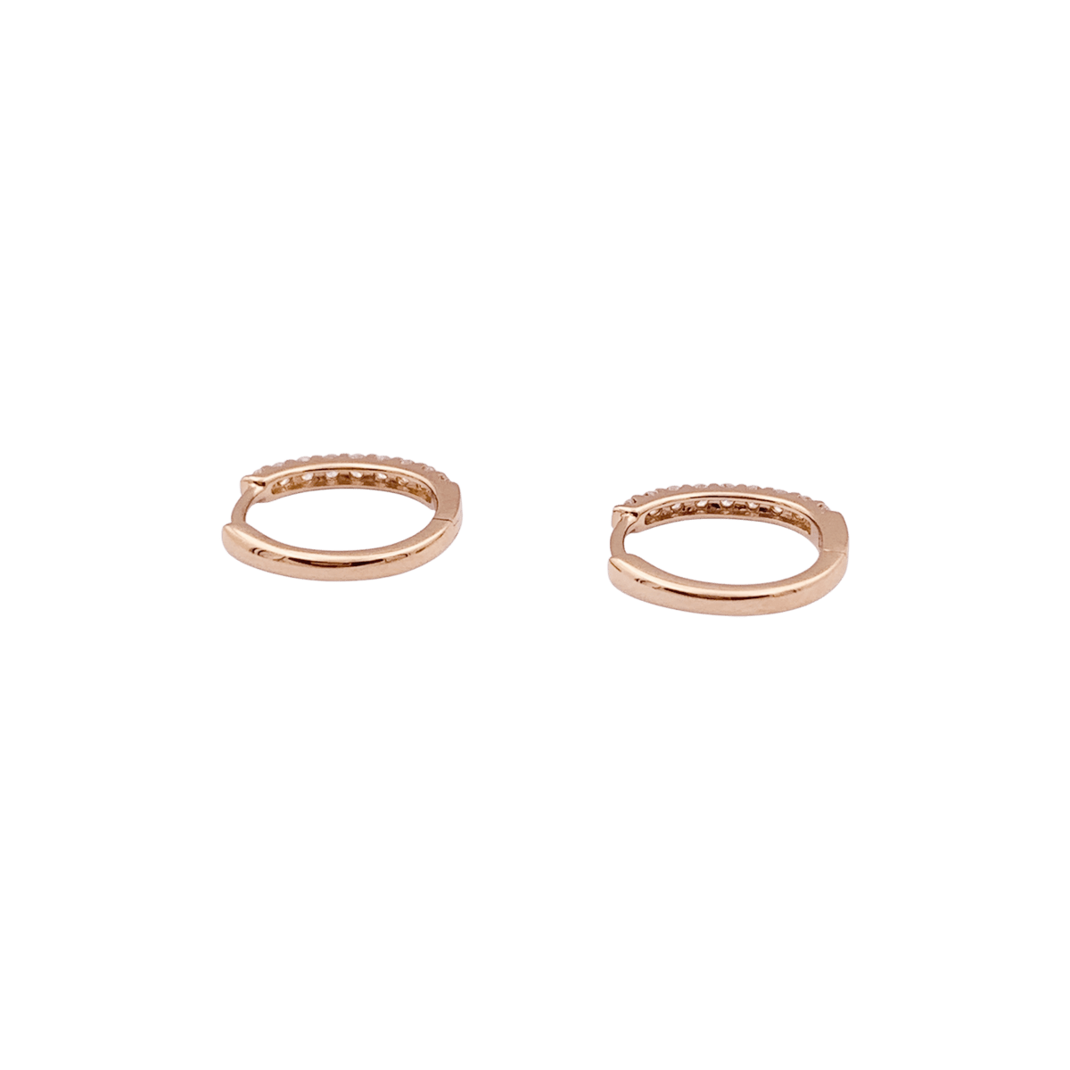 Boucles d'oreilles Créoles en or rose et diamants - Castafiore