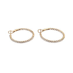 Boucles d'oreilles Créoles en or rose et diamants - Castafiore