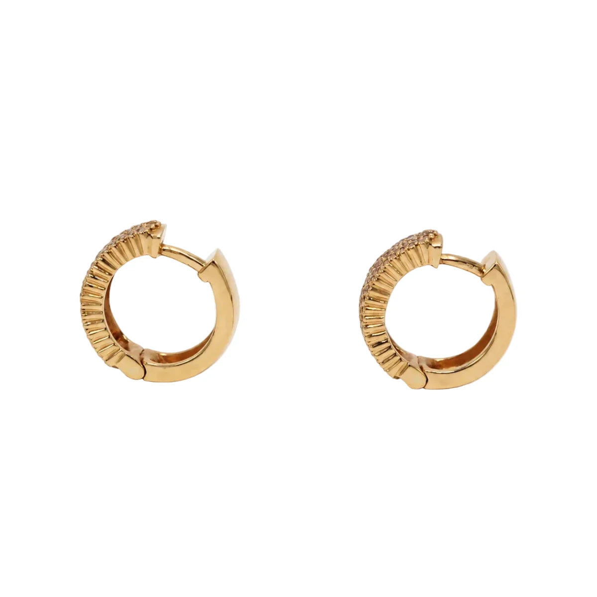 Boucles d'oreilles Créoles en or rose et diamants - Castafiore