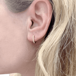 Boucles d'oreilles Créoles en or rose et diamants - Castafiore