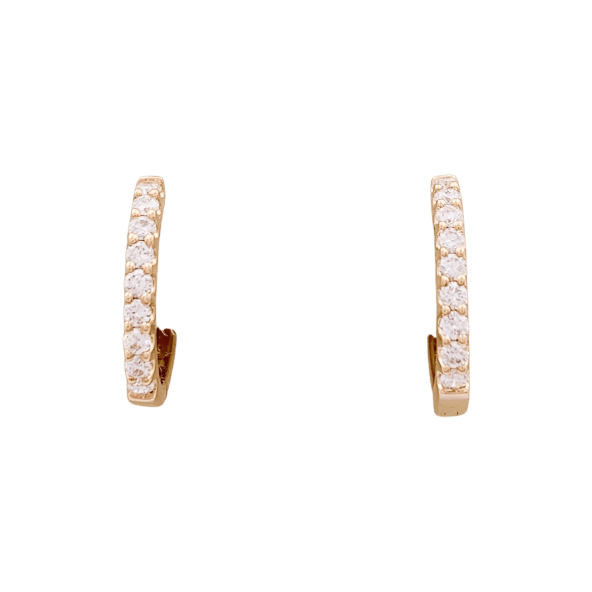 Boucles d'oreilles Créoles en or rose et diamants - Castafiore