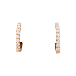 Boucles d'oreilles Créoles en or rose et diamants - Castafiore