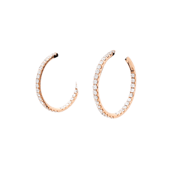 Boucles d'oreilles Créoles en or rose et diamants - Castafiore