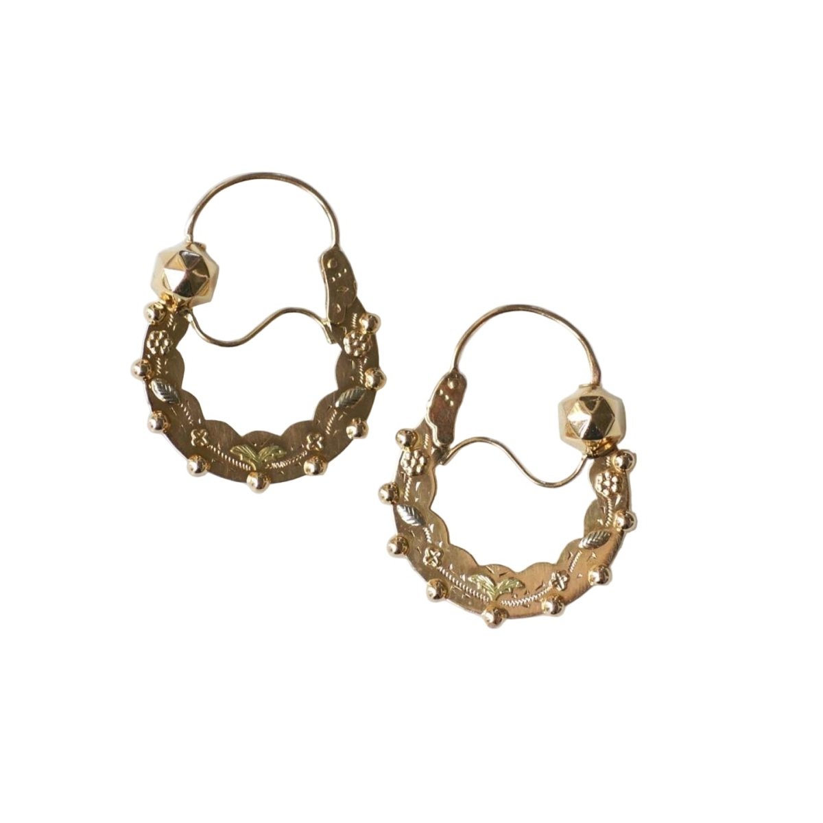 Boucles d'oreilles Créoles en or rose et jaune - Castafiore