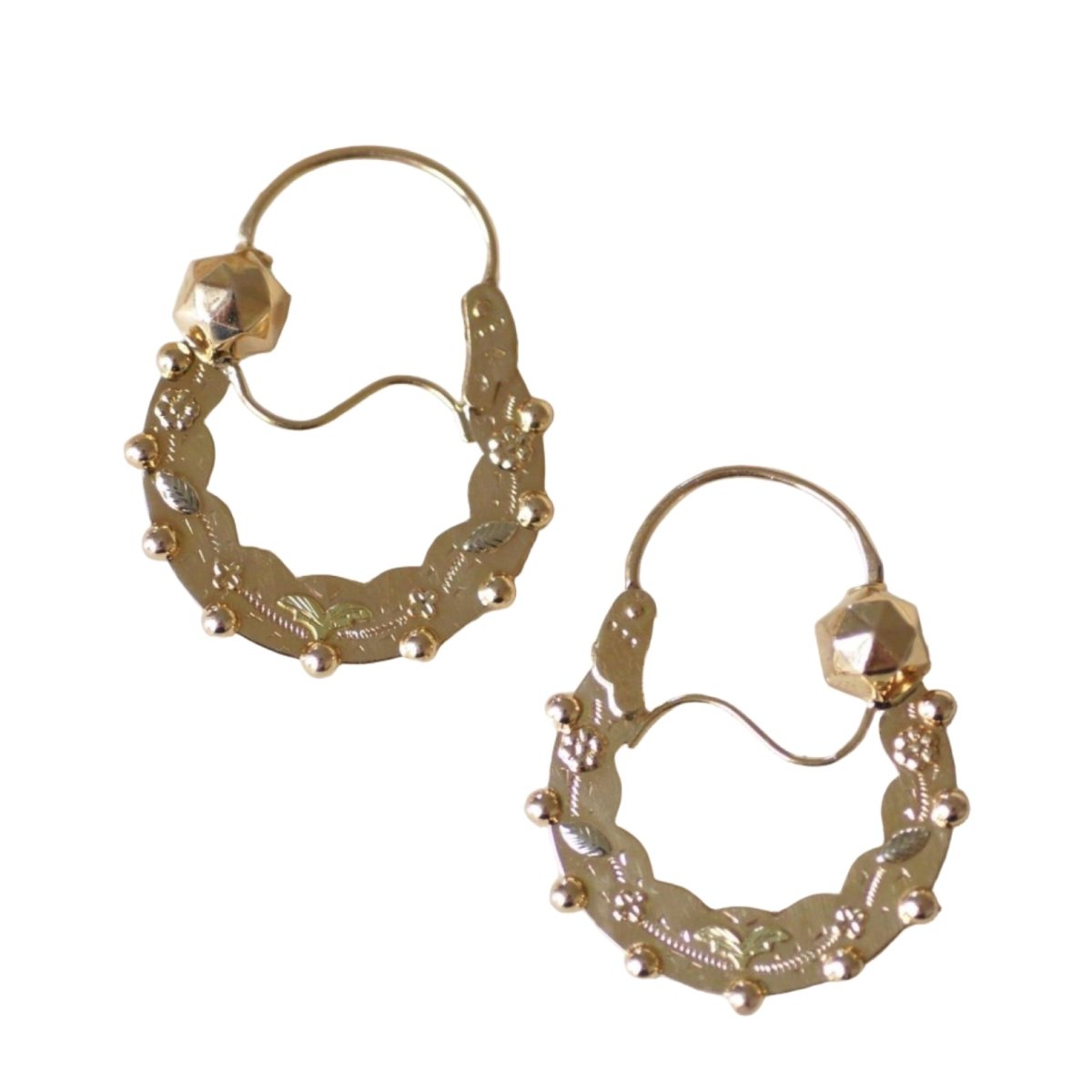 Boucles d'oreilles Créoles en or rose et jaune - Castafiore