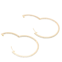 Boucles d'oreilles Créoles en or serties de diamants - Castafiore