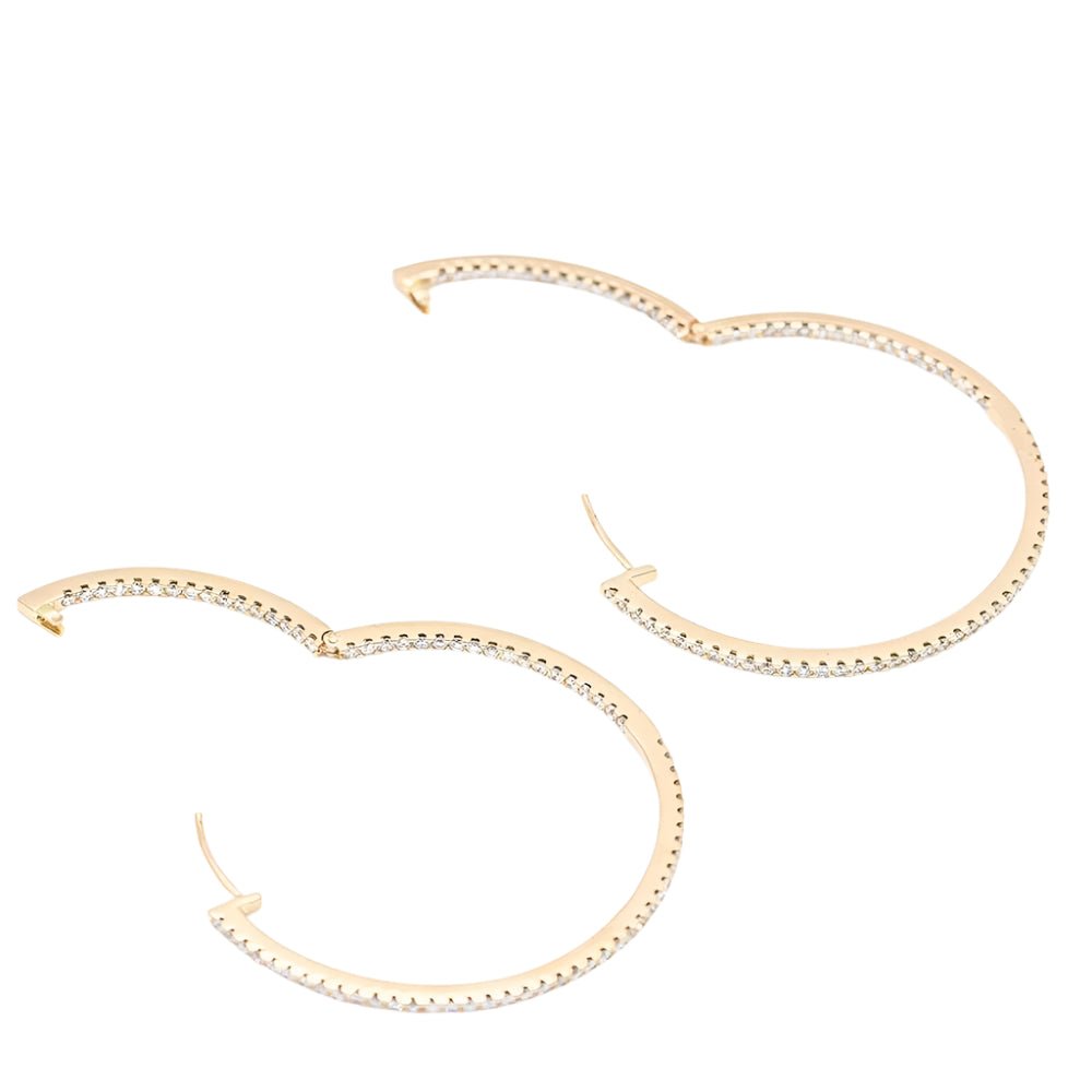 Boucles d'oreilles Créoles en or serties de diamants - Castafiore