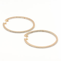 Boucles d'oreilles Créoles en or serties de diamants - Castafiore